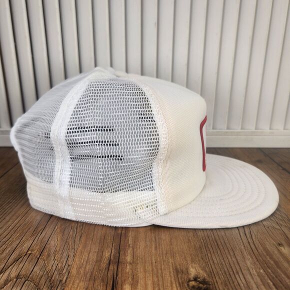 VTG GNT Great Northern Tool & Supply Snapback Farmer Hat Cap White Red Patch USA - Picture 4 of 10